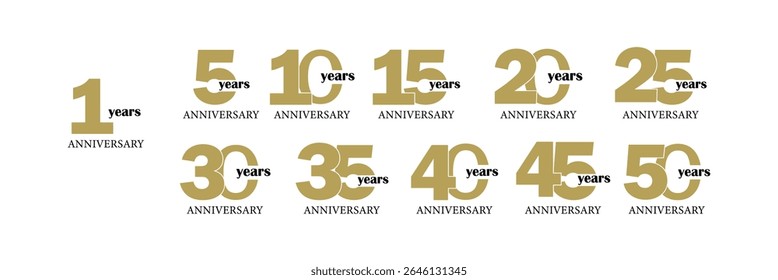 set anniversary 1 to 100 year logo designs for celebration purpose. abstract number. collection of creative Anniversary circle number 10 to 100 logo designs.