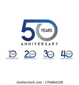 Set Anniversary 10th 20th 30th 40th Stock Vector (Royalty Free ...