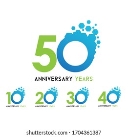 vectorial del logotipo abstracto de aniversario