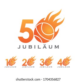 set of anniversary basketball logo vector