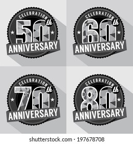 Set of Anniversary Celebration Design