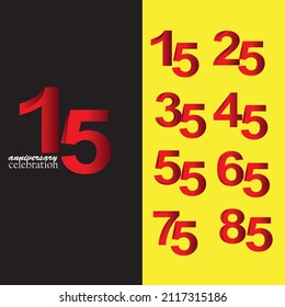 set anniversary celebration design vector template illustration