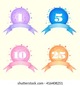 Set of Anniversary Celebration emblem .
