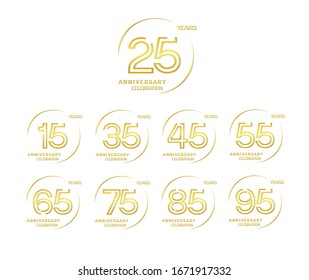 Set Anniversary Celebration Anniversary Logo Ring Stock Vector Royalty Free