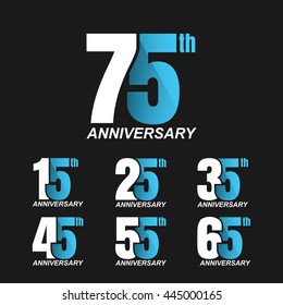 Set of Anniversary Celebration sign. Vector