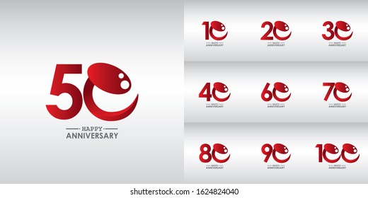 set anniversary celebration vector concept template design illustration