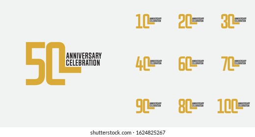 set of anniversary celebration vector concept template design illustration