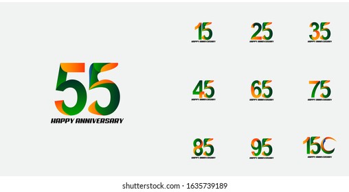set anniversary celebration vector concept template design illustration