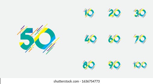 set anniversary celebration vector concept template design illustration