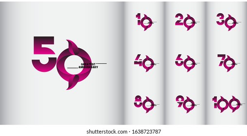 set anniversary celebration vector concept template design illustration