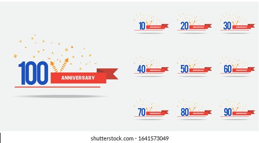 set anniversary celebration vector concept template design illustration