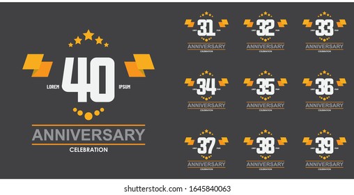 Set anniversary celebration vector concept template design