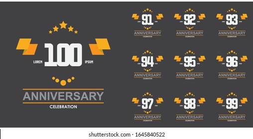 Set anniversary celebration vector concept template design