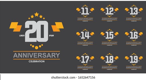 Set anniversary celebration vector concept template design