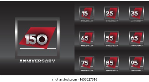 set anniversary celebration vector concept template design illustration