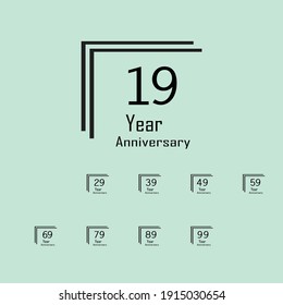 Set Anniversary celebration. Vector festive illustration.