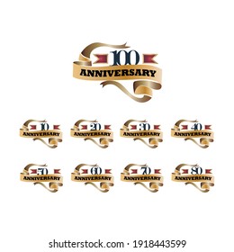 set anniversary celebration vector template design illustration