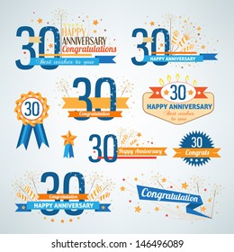 Set of anniversary design elements