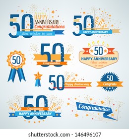 Set of anniversary design elements