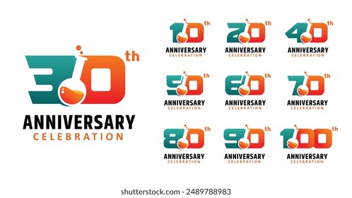 Set of anniversary design laboratory number
