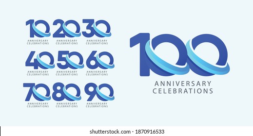 Set Anniversary Design Logo Concept. Logo For Celebrations Your Company, Greeting Card, Digital Banner Or Print.
