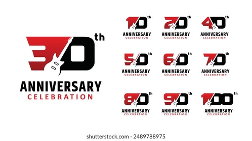 Set of anniversary design music number