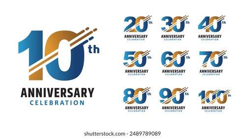 Set of anniversary design split style number