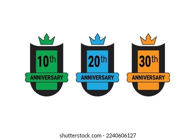 Set of anniversary design vector