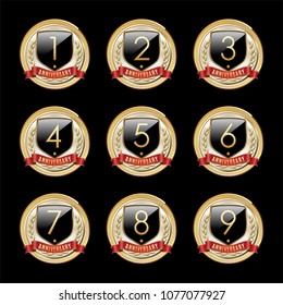 Set of  Anniversary emblems. Anniversary badges.  