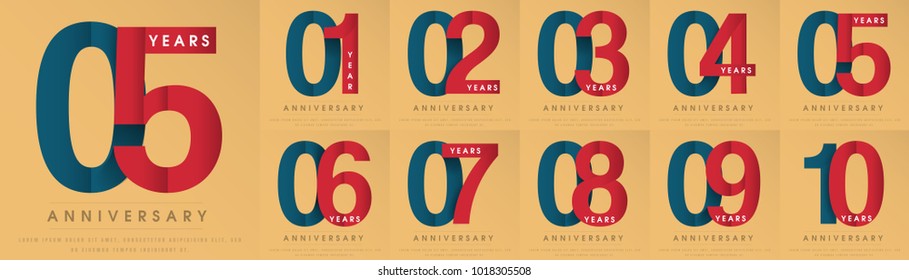 Set of Anniversary emblems , anniversary template design for web, game ,Creative poster, booklet, leaflet, flyer, magazine, invitation card