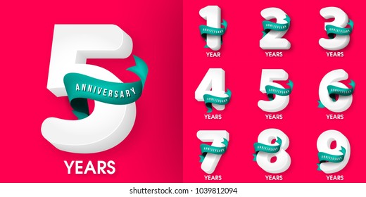 Set of Anniversary emblems , anniversary template design for web, game ,Creative poster, booklet, leaflet, flyer, magazine, invitation card