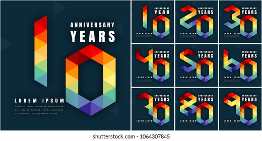 Set of Anniversary emblems , anniversary template design for web, game ,Creative poster, booklet, leaflet, flyer, magazine, invitation card