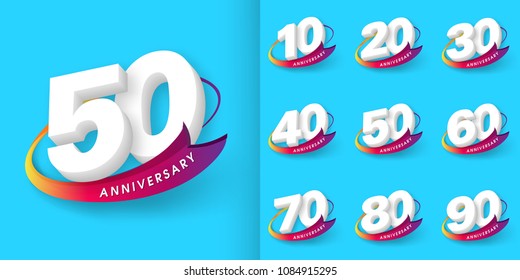 Set of Anniversary emblems , anniversary template design for web, game ,Creative poster, booklet, leaflet, flyer, magazine, invitation card