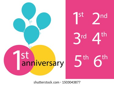 Set of Anniversary emblems , anniversary template design for web, game ,Creative poster, booklet, leaflet, flyer, magazine, invitation card