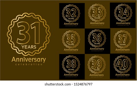 Set of Anniversary emblems , anniversary template design for web, game ,Creative poster, booklet, leaflet, flyer, magazine, invitation card