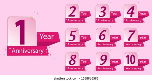Set of Anniversary emblems , anniversary template design for web, game ,Creative poster, booklet, leaflet, flyer, magazine, invitation card