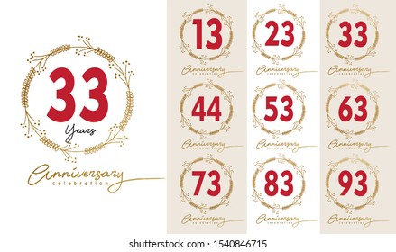 Set of Anniversary emblems , anniversary template design for web, game ,Creative poster, booklet, leaflet, flyer, magazine, invitation card