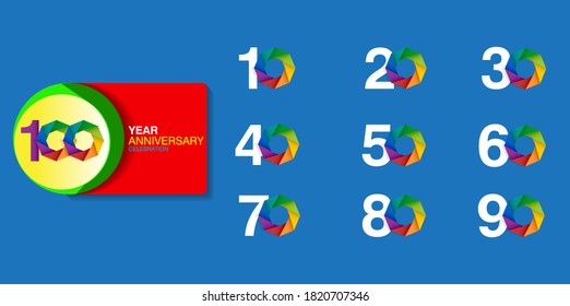 Set of Anniversary emblems , anniversary template design for web, game ,Creative poster, booklet, leaflet, flyer, magazine, invitation card