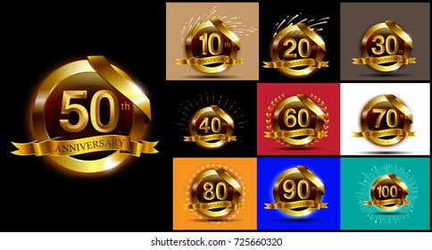 Set of Anniversary emblems , anniversary template design for web, game ,Creative poster, booklet, leaflet, flyer, magazine, invitation card