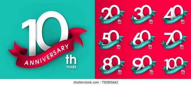 Set of Anniversary emblems , anniversary template design for web, game ,Creative poster, booklet, leaflet, flyer, magazine, invitation card