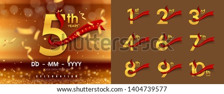Set of Anniversary emblems , anniversary template design for web, game ,Creative poster, booklet, leaflet, flyer, magazine, invitation card