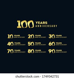Set Of Anniversary Gold Number Vector Design