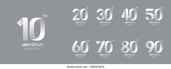 Set of anniversary  icon. Flat design