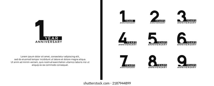 set of anniversary logo black color on white background for celebration moment