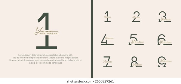 set of anniversary logo black color on white background for celebration moment