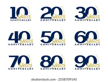 set of anniversary logo. classic elegant anniversary logo. premium classic logo for anniversary.