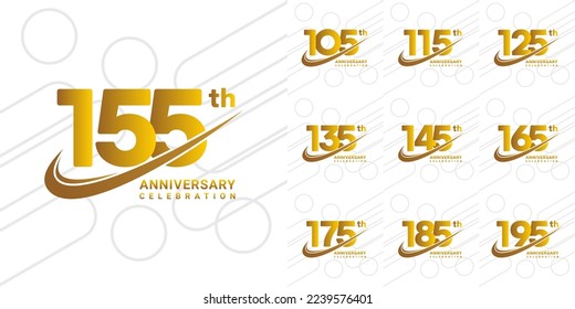 Colección de logotipos del conjunto de Aniversarios. Ilustración del vector de logotipo