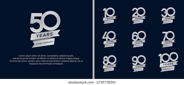 Conjunto logotipo aniversario color