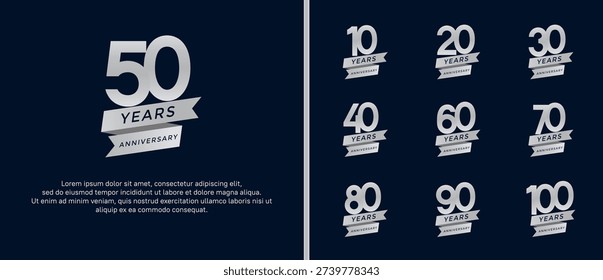 Conjunto logotipo aniversario color