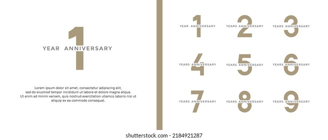 set of anniversary logo gold color on white background for celebration moment
